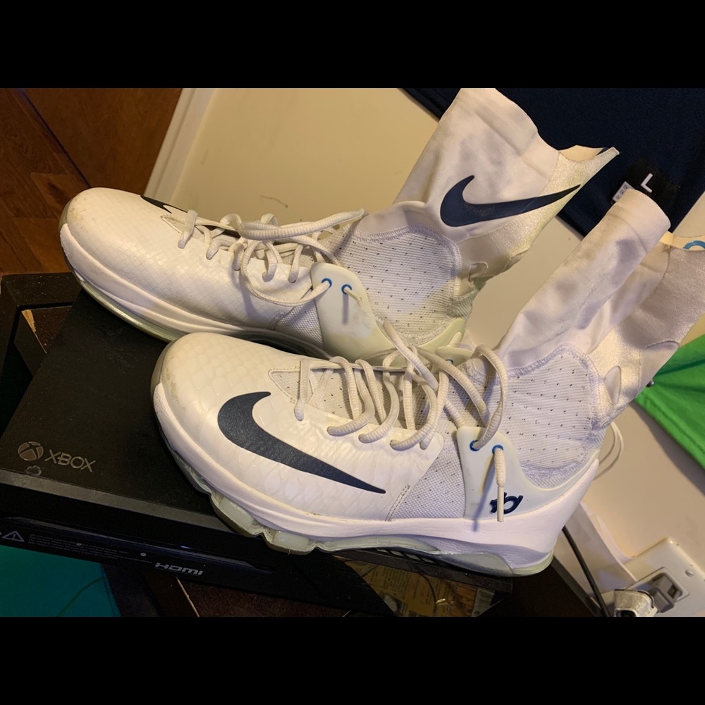 Nike KD 8 Elite White/White Navy Check